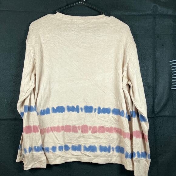 Jessica Simpson Womens Shirt Tan Side Split Scoop Neck Long Sleeved Stretch L - Picture 10 of 12